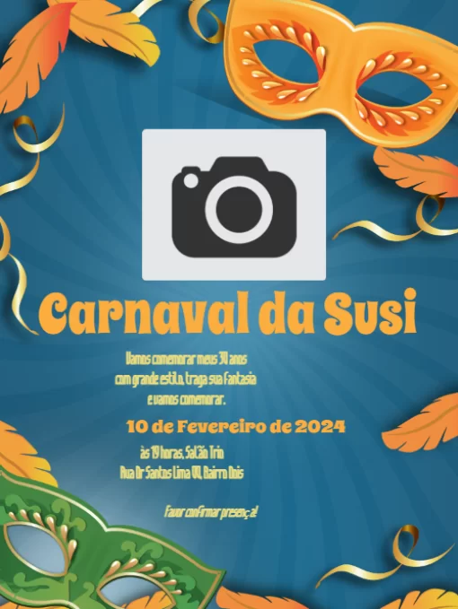 Convite online carnaval editar grátis