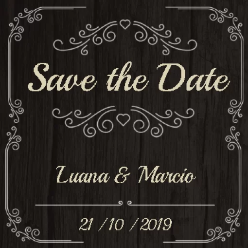 Modelo de convite - save the date rustico arabesco