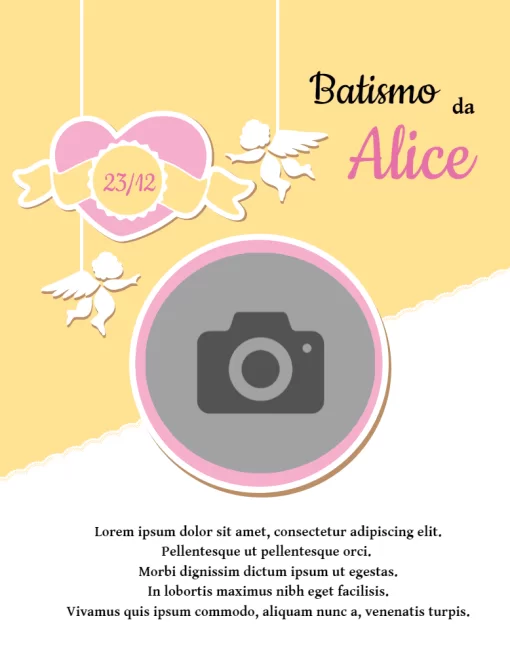 Modelo de convite - batismo paper cur