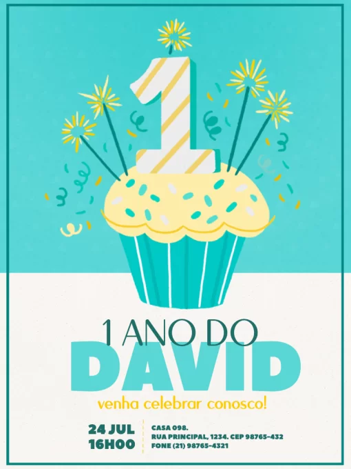 Modelo de convite - primeiro ano menino