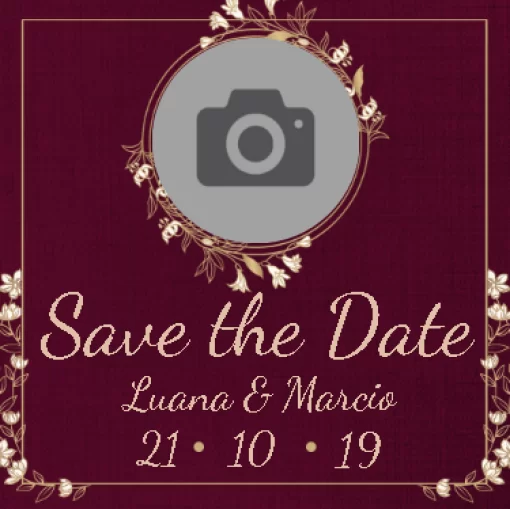 Save the date Floral  linho Bordo Save the date Floral  linho Bordo