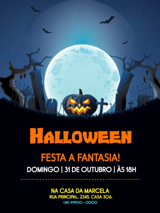 Criar convite de Halloween online grátis