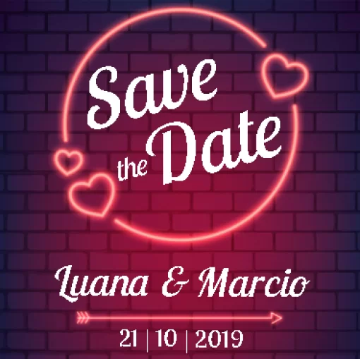 Modelo de convite - save the date neon