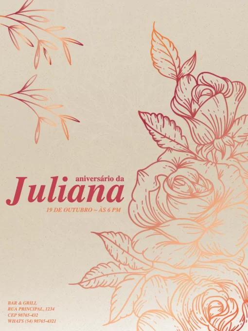 Modelo de convite - aniversário elegante