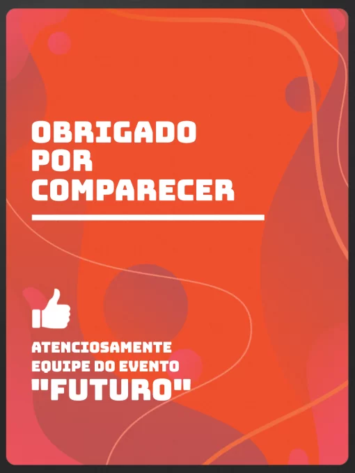 Modelo de convite - cartão agradecimento pela presença em evento moderno