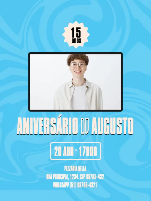 Convite De Aniversário Jovem Masculino Moderno Convite De Aniversário Jovem Masculino Moderno