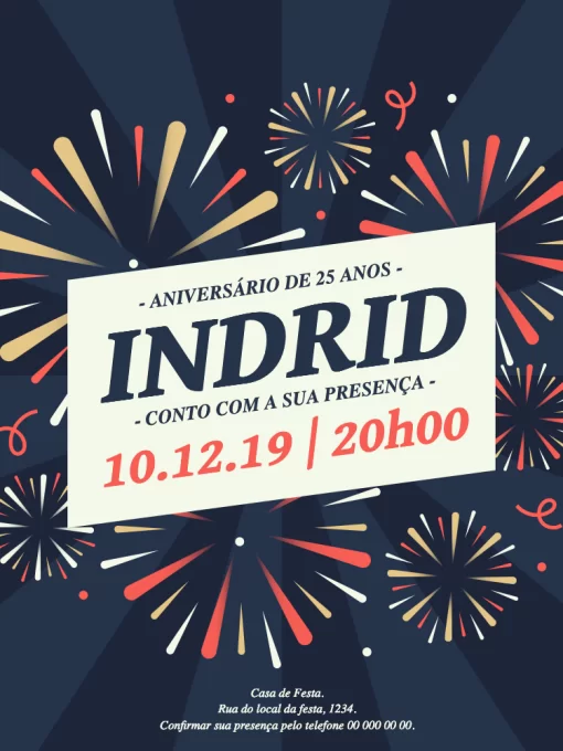 Modelo de convite - aniversário pirotecnia