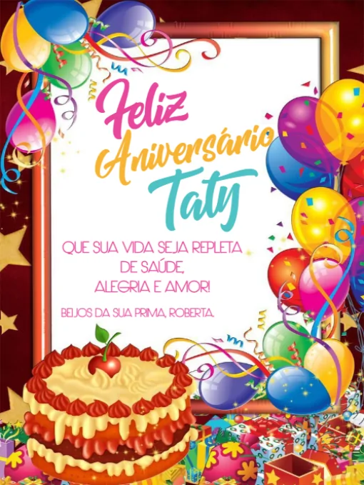 Modelo de convite - cartão comemoração aniversario para editar