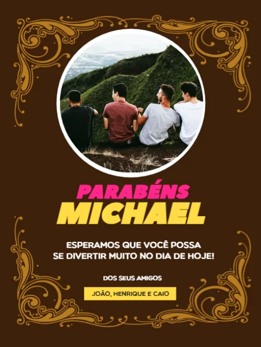 Modelo de convite - cartão comemoração aniversario para whatsapp escuro 