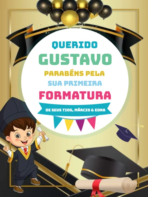Modelo de convite - formatura educação infantil com confirmação presença
