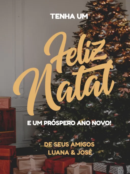 Modelo de convite - cartão feliz natal elegante pinheirinho