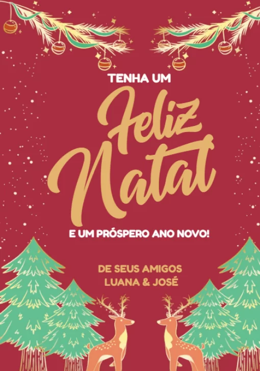 Modelo de convite - cartão feliz natal elegante enfeites trenó