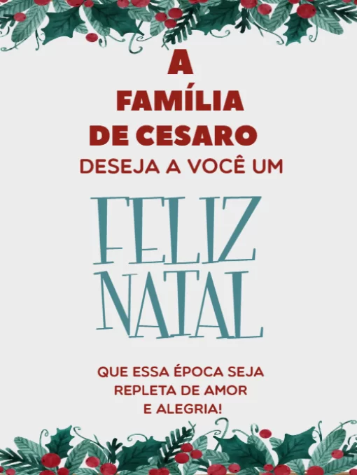 Modelo de convite - cartão feliz natal folhas