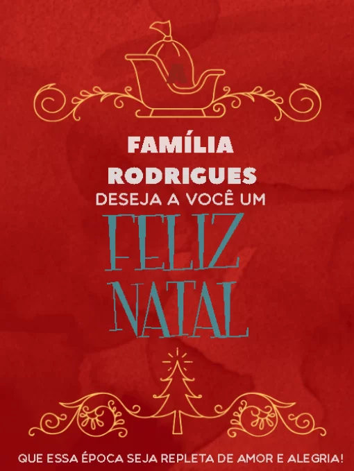 Modelo de convite - cartão feliz natal trenó