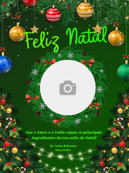 Cartão de Feliz Natal com foto