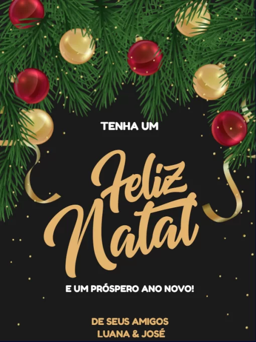 Modelo de convite - cartão natal elegante enfeites