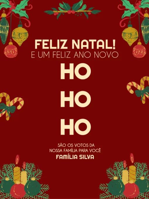 Banner de feliz natal, cartão ho ho ho, natal