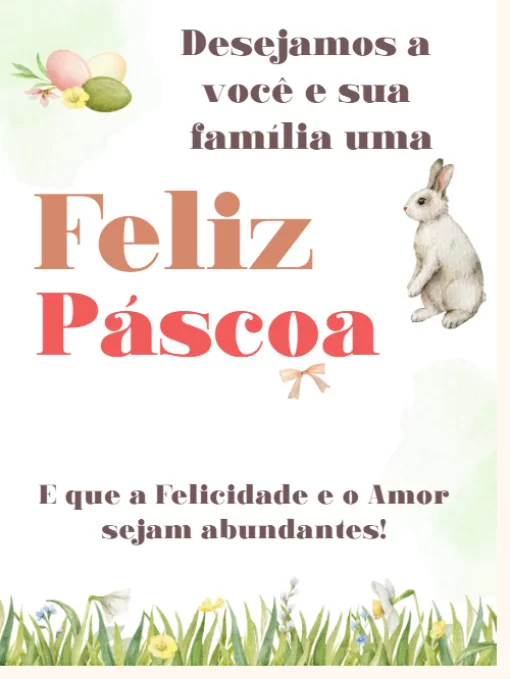 Cartão Feliz Páscoa Para edtar eimprimir Cartão Feliz Páscoa Para edtar eimprimir