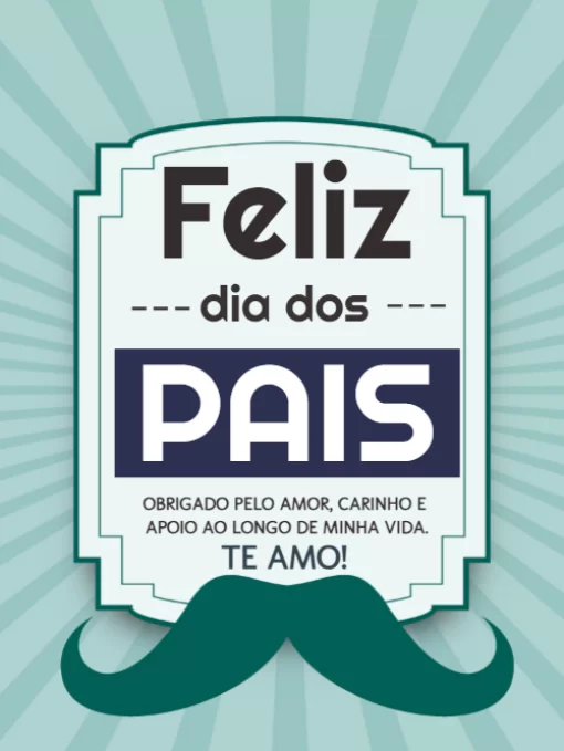 Modelo de convite - cartão dia dos pais bigode 