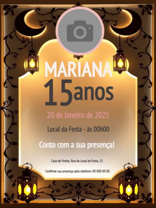 Modelo de convite - aniversário 15 anos para editar