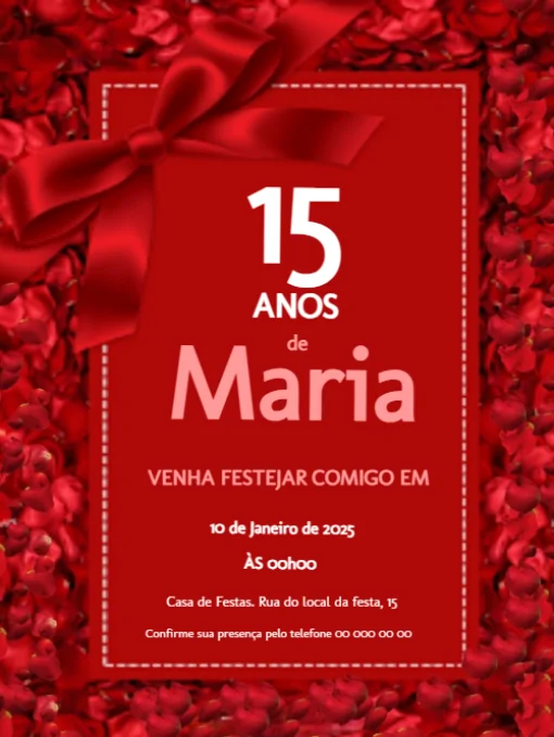 Convite Aniversário 15 anos Para Editar Convite Aniversário 15 anos Para Editar