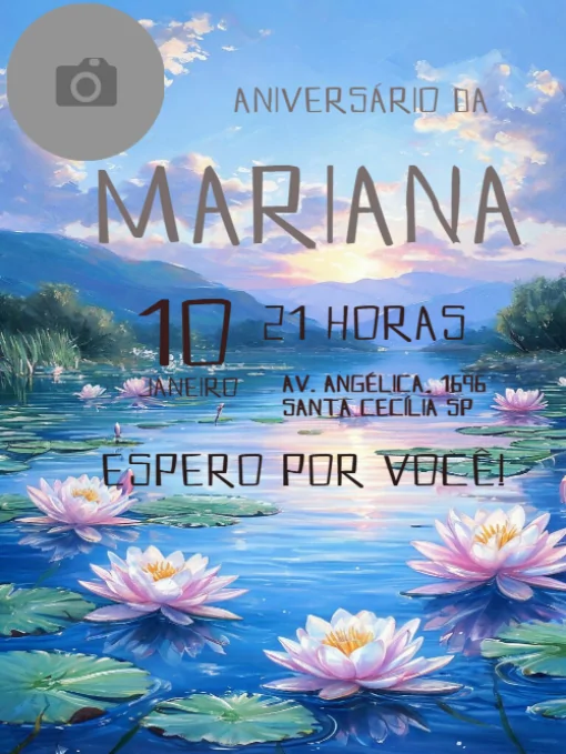 Modelo de convite - aniversário flores para editar