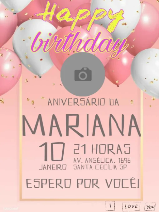 Modelo de convite - aniversário happy para editar