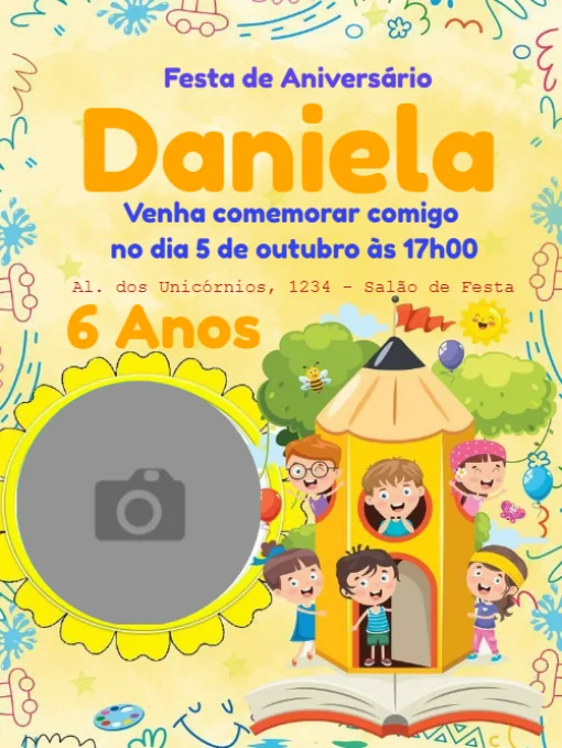 Convite Aniversário Crianças Para Editar Convite Aniversário Crianças Para Editar