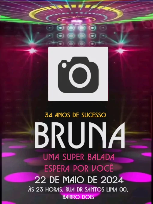 Convite Aniversário Balada com Foto Para Editar Convite Aniversário Balada com Foto Para Editar