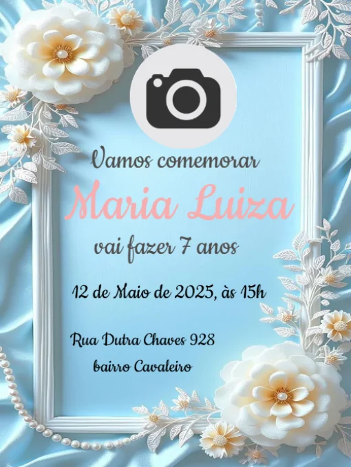 Convite Aniversário Rosas Com Foto Para Editar Convite Aniversário Rosas Com Foto Para Editar