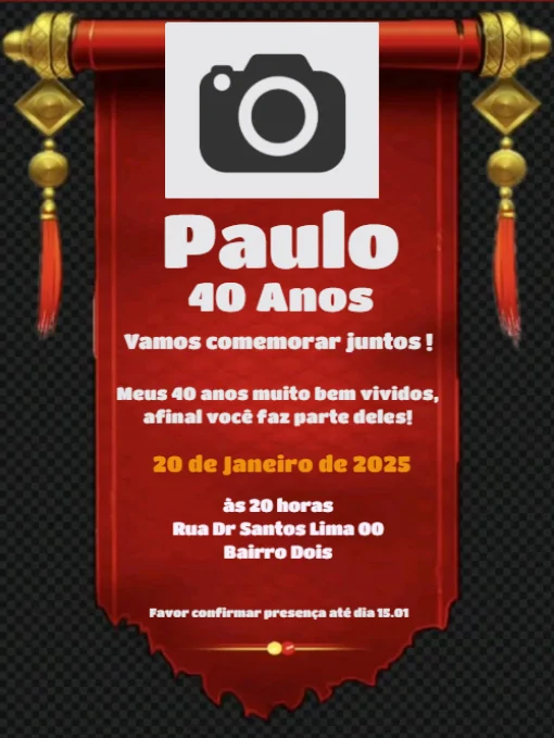 Convite Aniversário Com Foto Para Editar Convite Aniversário Com Foto Para Editar