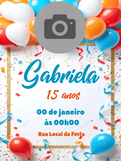 Convite Aniversário Com Foto 15 Anos Para Editar Convite Aniversário Com Foto 15 Anos Para Editar
