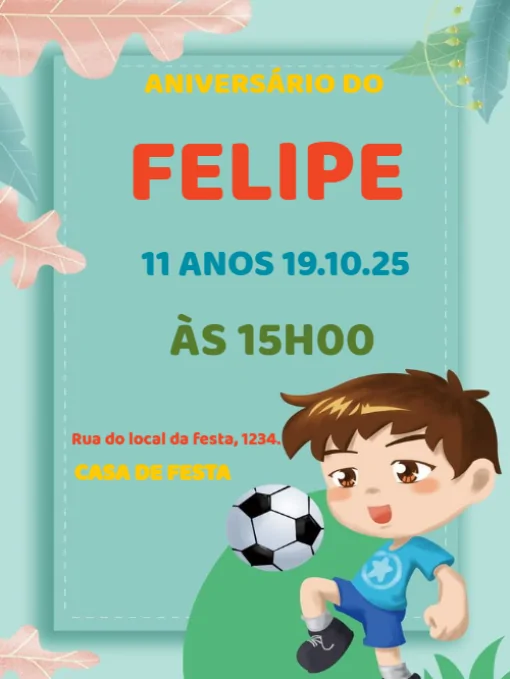 Convite Aniversário futebol bola Para Editar Convite Aniversário futebol bola Para Editar