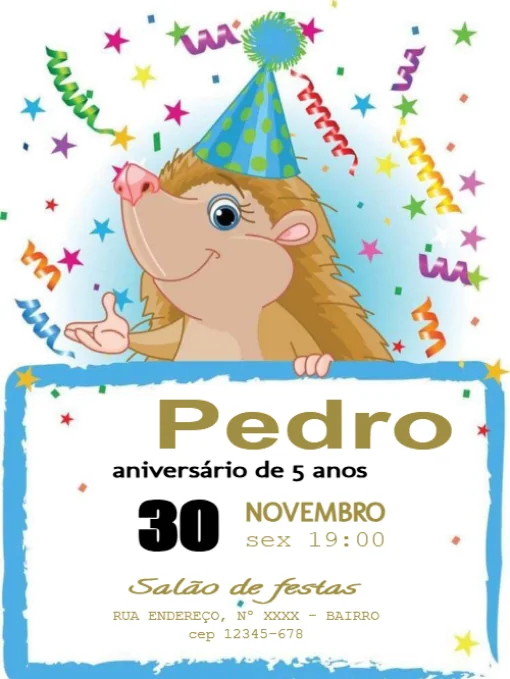 Convite aniversário CastorPara Editar Convite aniversário CastorPara Editar