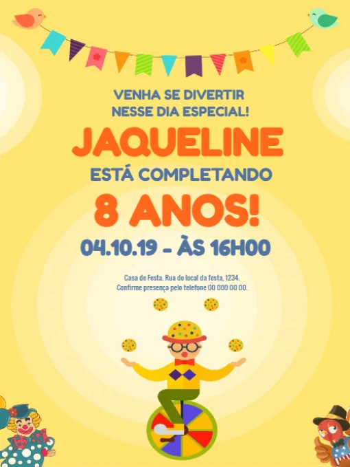 Convite Aniversário Parque de Diversões Para Editar Convite Aniversário Parque de Diversões Para Editar