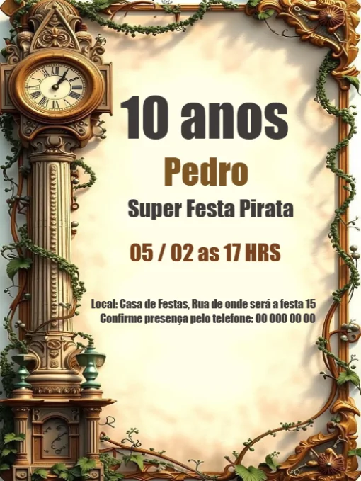 Convite Aniversário Pirata Para Editar Convite Aniversário Pirata Para Editar