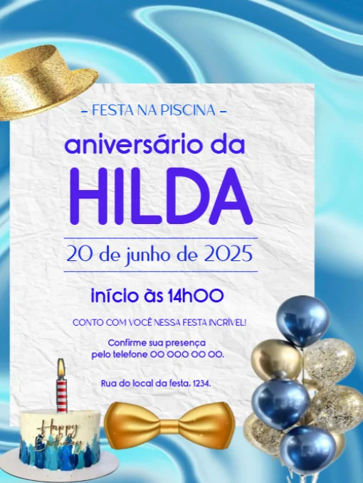 Modelo de convite - aniversário adulto para editar