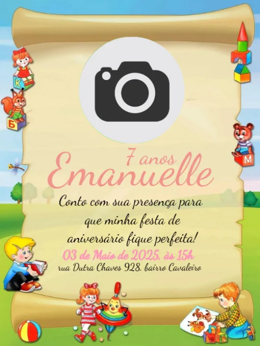 Modelo de convite - aniversário princesa para editar