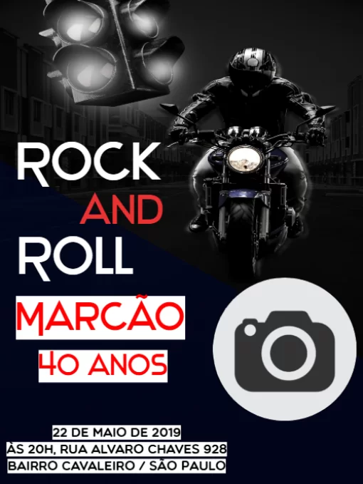 Modelo de convite - aniversário rock motocicleta 