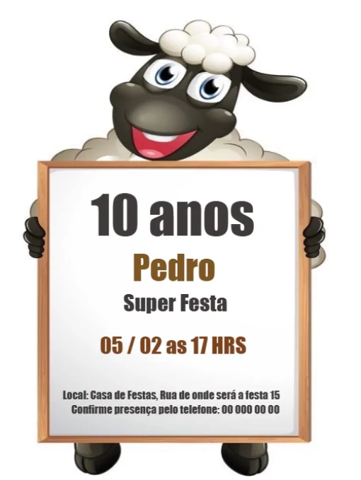 Convite Aniversário Ovelhinha Para Editar Convite Aniversário Ovelhinha Para Editar