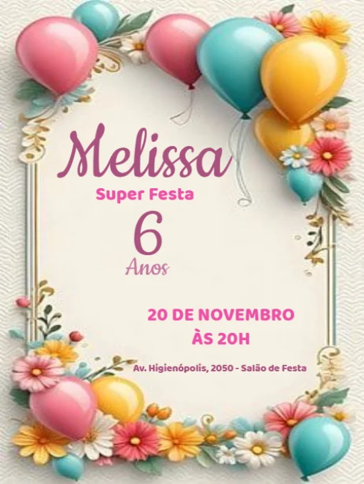 Modelo de convite - para editar