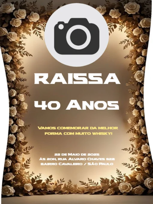 Convite Aniversário Rosas Para Editar Convite Aniversário Rosas Para Editar