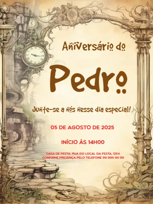 Modelo de convite - aniversário para editar