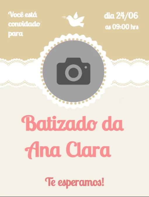 Convite Batizado com foto  Convite Batizado com foto