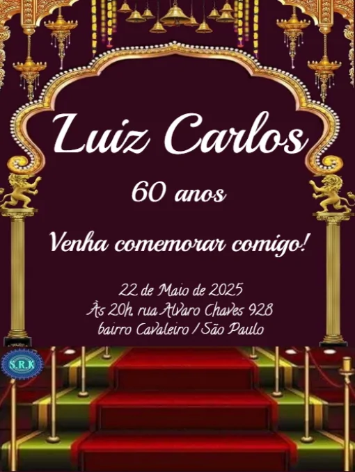 Convite Aniversário 60 Anos Para Editar Convite Aniversário 60 Anos Para Editar
