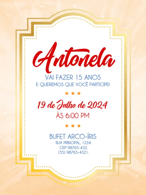 Modelo de convite - aniversário 15 anos 
