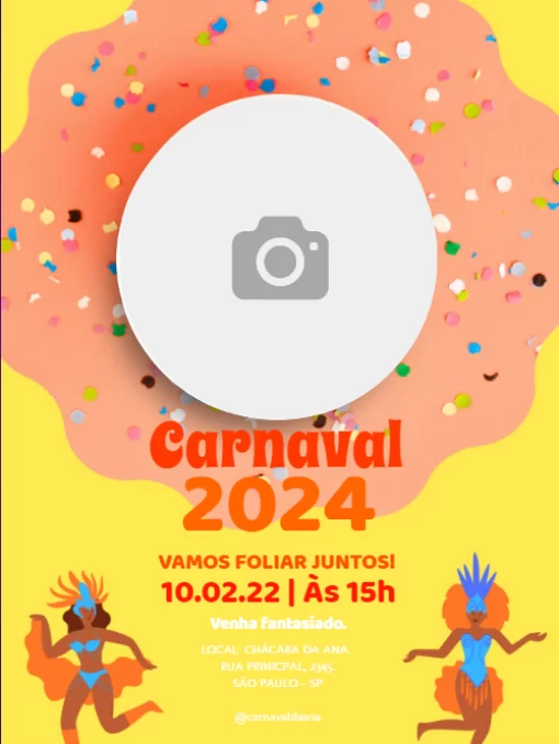 Modelo de convite - carnaval engraçado 