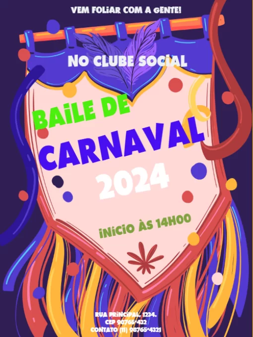 Modelo de convite - carnaval fashion 