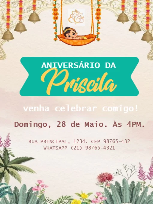 Modelo de convite - aniversário para editar
