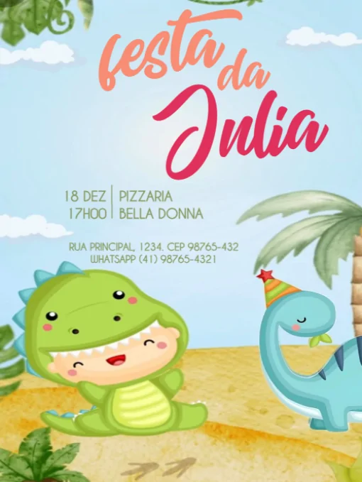 Modelo de convite - aniversário animais para editar